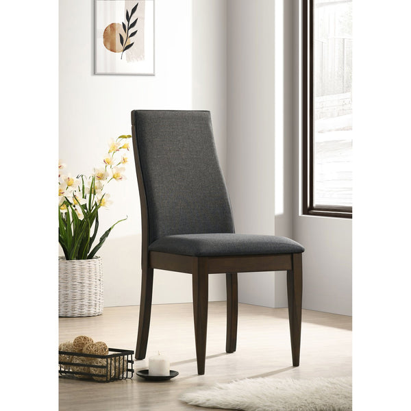 English Elm Paloma Grey/Dark Walnut Solid Back Side Chairs Set of 2 — Modern Padded Dining Seats, Sturdy Asian Hardwood B062P344882