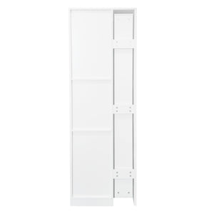 English Elm Kitchen Pantry Cabinet - Versatile Pull-Out Storage Shelf With Glass Doors For Farmhouse Charm & Organization W331S00189