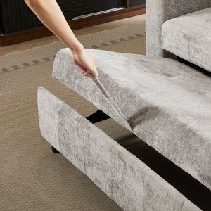 English Elm Modern Chenille Tufted Sleeper Sofa with Usb Port and Storage for Guest Rooms W1183S00025