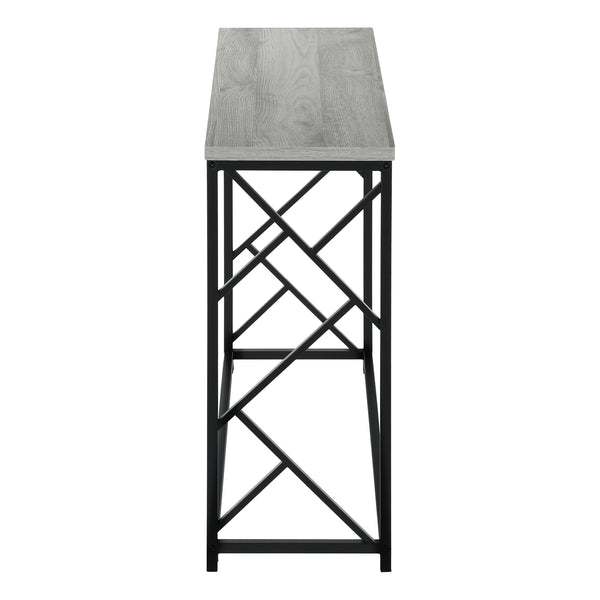 English Elm Accent Table Modern Entryway Console with Grey Laminate Top and Black Criss-Cross Metal Frame, 44" L Grey 47 L x 16 W x 6 H B2710P219326