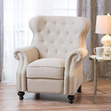 Christopher Knight Home® - Noble House - Walder Contemporary Tufted Fabric Recliner with Nailhead Trim