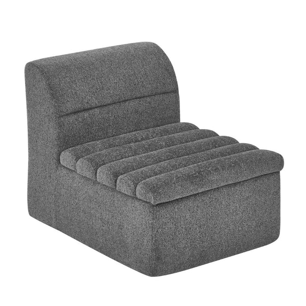 English Elm The Chenille Modular Seat Compact Chair for Sectionals Apartments and Small Spaces Dark Grey W1413P298060