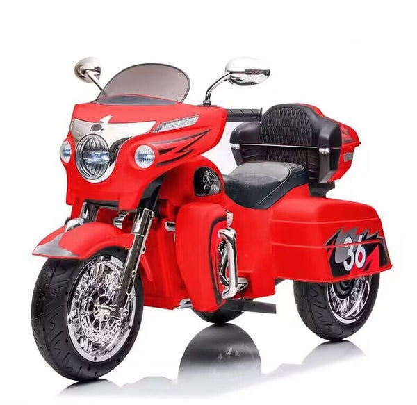 English Elm 12v Kids Electric Ride on Motorcycle with Led Lights Bluetooth Music and Storage Trunk Red W1760P237297
