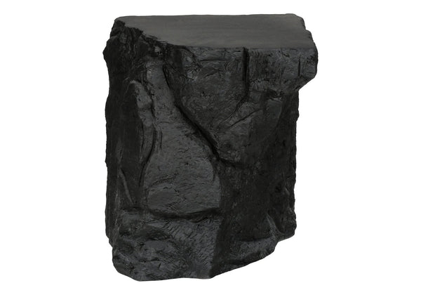 English Elm Accent Table Rock Sculpted Magnesium Oxide Matte Black Indoor Outdoor Side B2710P461685