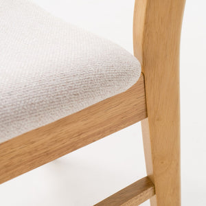 English Elm [video] Set of 2 Minimalist Dining Chairs with Cushioned Seats and Oak Rubberwood Legs N759P371095K