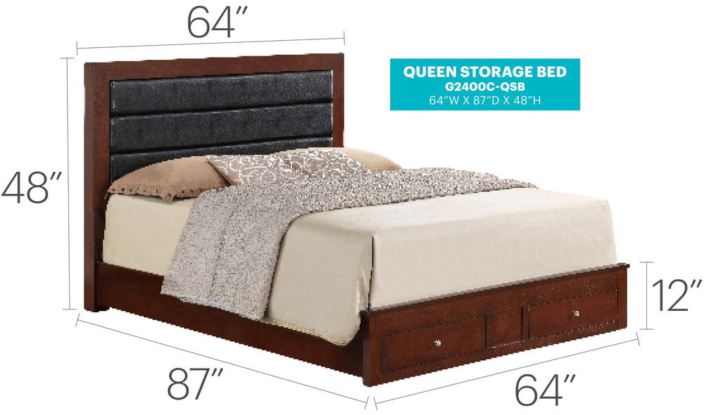 English Elm Charming Transitional Queen Bed With Smart Storage Solutions For Organized And Stylish Bedrooms B078S00231