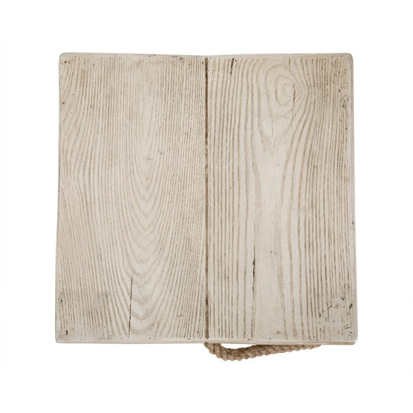 English Elm Outdoor Mgo Cylindrical Side Table Whitewashed Rustic Coastal Farmhouse Accent N765P382585W