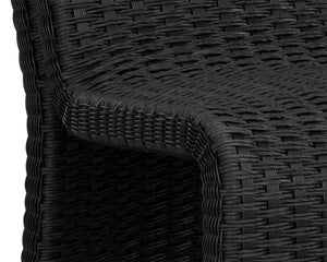 Sunpan Edessa Dining Chair - Modern Armless Design with Twisted Wicker and Aluminum Frame for Stylish Dining Black
