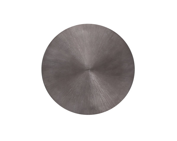 Sunpan Creed End Table - Hand-Hammered Drum Design with Captivating Finish for Stylish Living Spaces Gunmetal