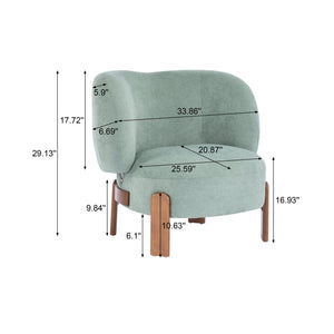 English Elm Christopher Knight Home® - Cozy Wingback Armchair with Plush Bouclé Upholstery, Solid Wood Legs, Ergonomic Support, Timeless Style Green 33.5 L x 25.5 W x 21.5 H N776P298155G