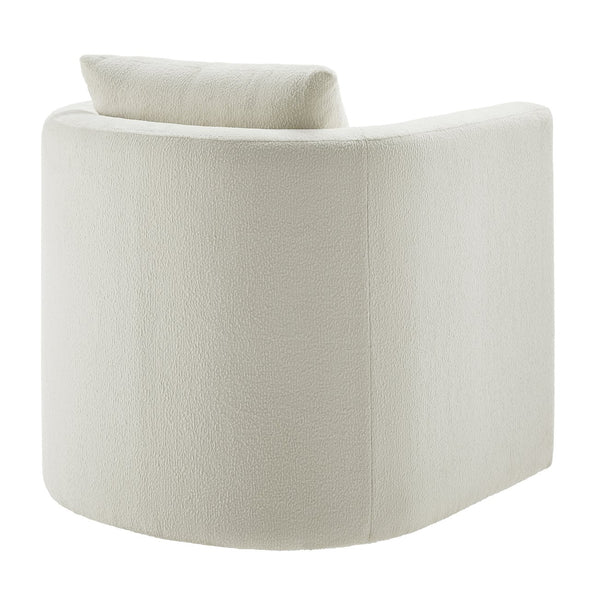 English Elm Sutton Ivory Performance Fabric Swivel Barrel Chair — Ultra-Soft, Stain-Resistant, Pocket Coil Comfort, Reversible Cushion, 360° Swivel B050P322582