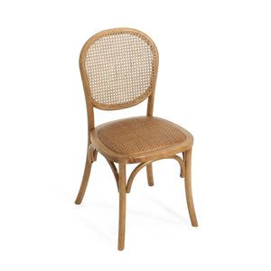 English Elm Christopher Knight Home® - DINING Chairs with Birch Wood Frame and Rattan Backrest, Foam Seat, Vintage Curved Design, Set of 2 Light Brown N779P192530L