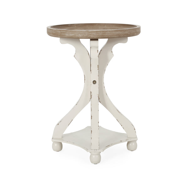 English Elm Christopher Knight Home® - End Table - French Country Charm With Lipped Round Top, Ideal Accent For Living Spaces & Entryways N771P239460Y