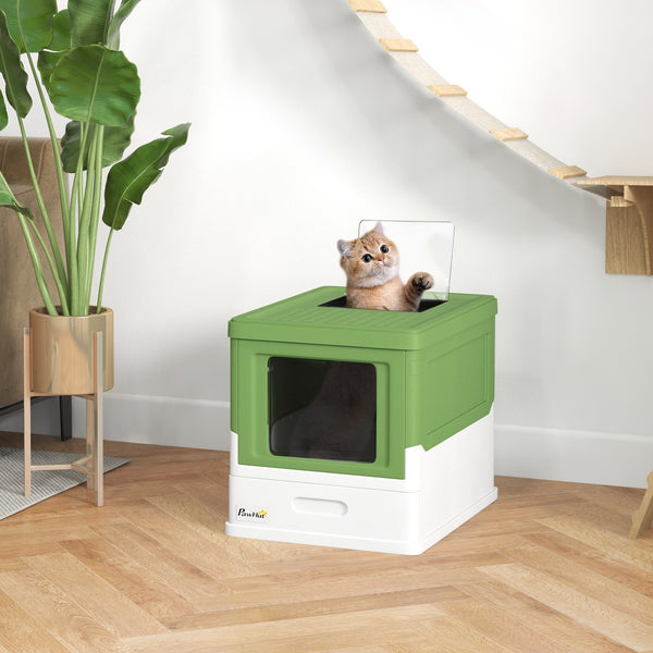 English Elm PawHut Modern Dog Crate End Table with Removable Sliding Door, Foam Cushion, Lock, Indoor Pet Haven Green W2225P217616