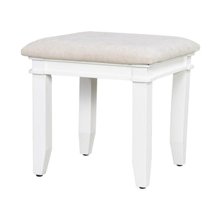 English Elm 48" Makeup Vanity Desk with Led Mirror Bamboo Weave Drawers Cushioned Stool Bedroom Light Beige N704P337484K