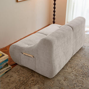 English Elm Shoes Chenille Memory Foam Loveseat Deep Seat Sofa for Apartments and Small Living Rooms Beige W668P381926