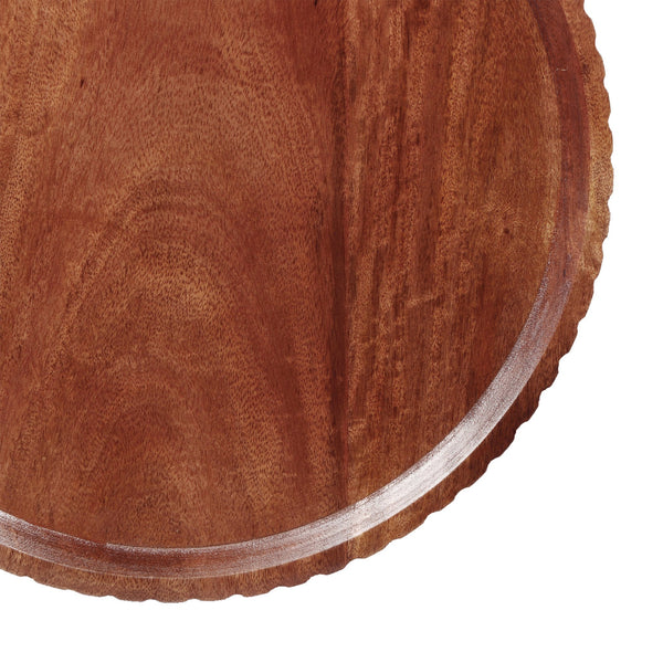English Elm Christopher Knight Home® - 22"Pedestal Mango Wood Round End Table Honey — Handcrafted Solid Mango, Compact Pedestal Design, 50lb Capacity N768P202493H