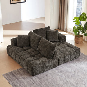 English Elm Chenille L-Shape Oversized Luxury Sectional Sofa - Comfy Tufted Couch For Living Room & More! W2339S00082