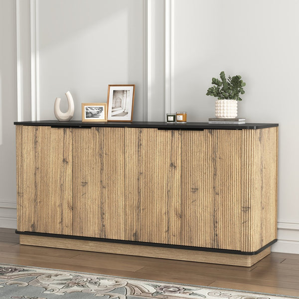 English Elm Multi-Functional Mdf Sideboard - Stylish Storage For Tvs & Tableware, Compact Design, Easy Assembly W3226P279083
