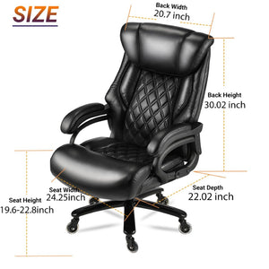 English Elm 500lbs Heavy Duty Executive Chair Wide Spring Seat Ergonomic High Back Home Office Black W5201P418289