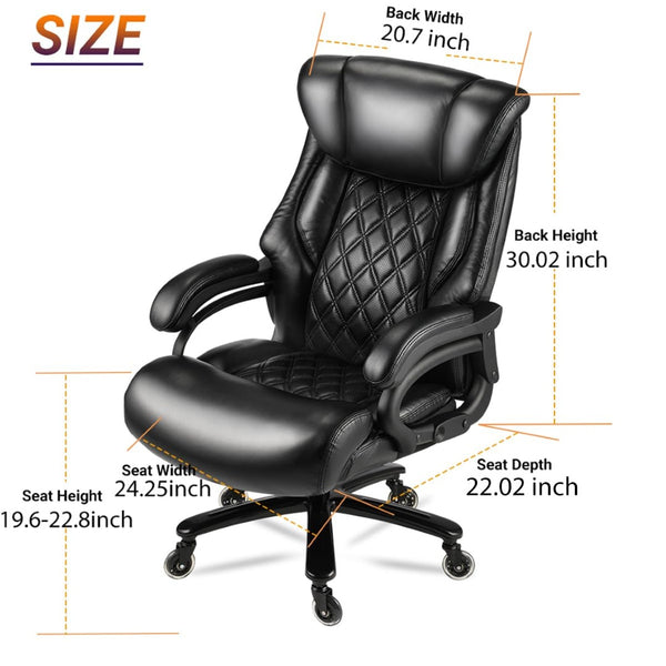 English Elm 500lbs Heavy Duty Executive Chair Wide Spring Seat Ergonomic High Back Home Office Black W5201P418289
