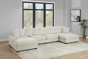 English Elm Living Room Modular Corduroy Chair with Wood Legs Plush Cushions and Sectional Flex B011P486760