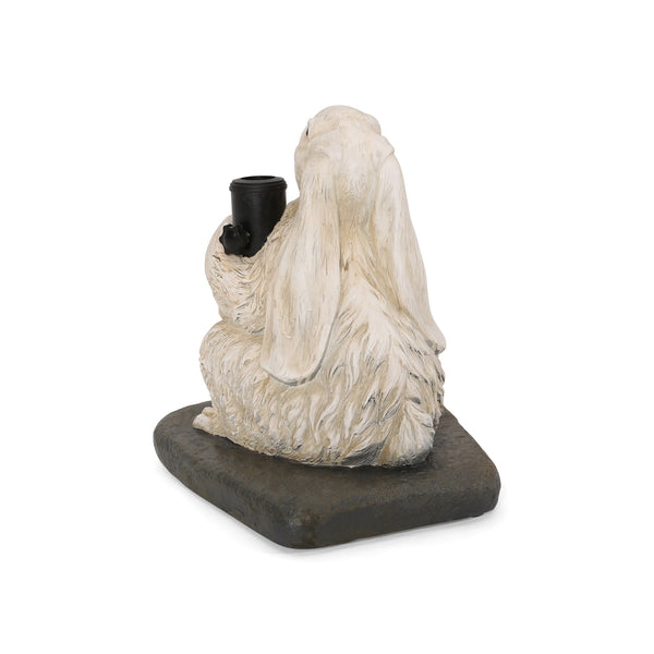 English Elm Christopher Knight Home® - RABBIT Concrete Umbrella Base Matte White - 50lb Resin-Finish Decorative Stand with 3 Adapters, 16" H 67764.00WHI
