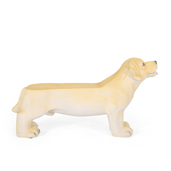 English Elm Christopher Knight Home® - MGO Labrador Dog Bench Outdoor Light Brown Lightweight Concrete Patio Seat No Assembly Required 72986.00