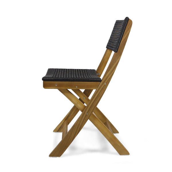 English Elm Hillside Acacia Wood Outdoor Bistro Set with Cane Seats Foldable Patio Dining 65090.00