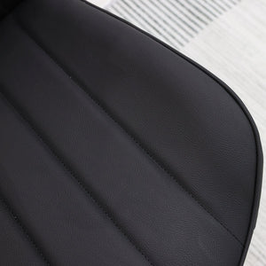 English Elm Black Pu Leather Dining Chair Set Of 4 - Stylish Wave Pattern, Compact Design For Kitchen & Meeting Rooms T3967P383848