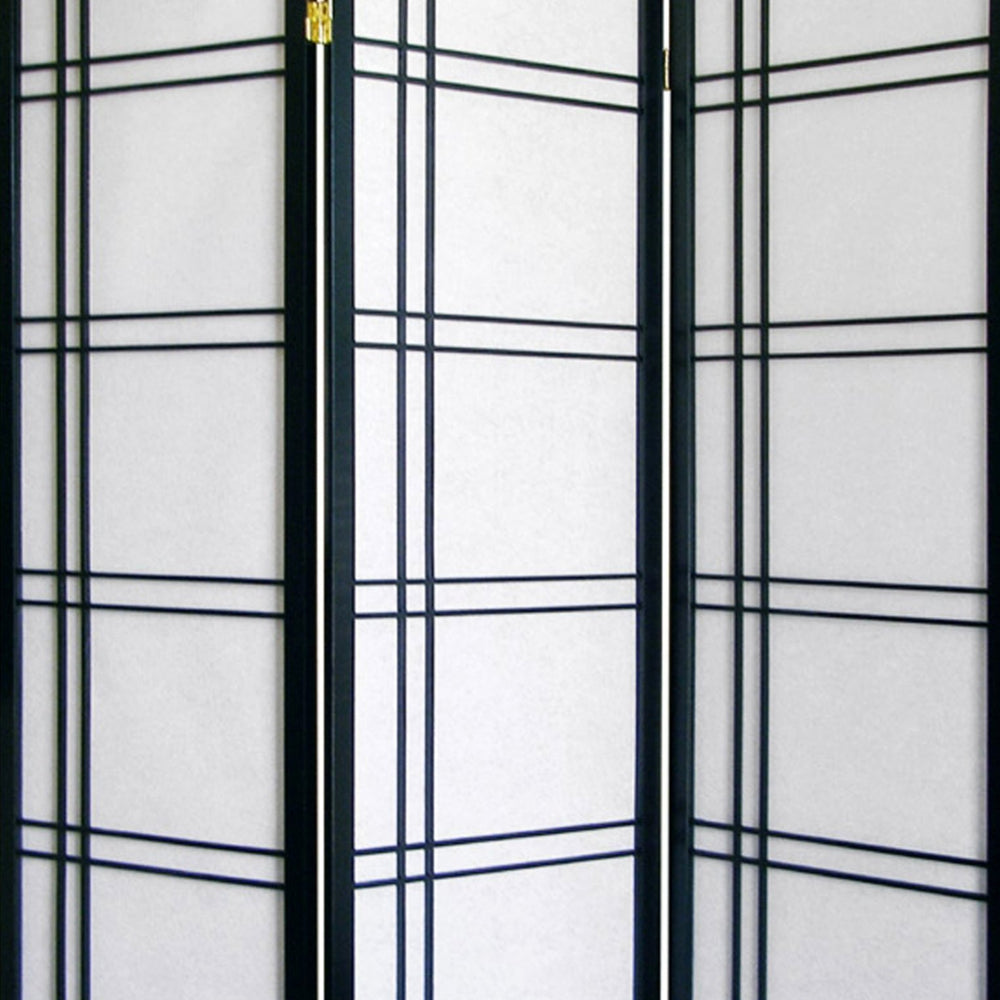 English Elm 70" Elegant 3-Panel Room Divider Screen In Matte Black Finish For Stylish Spaces & Privacy Solutions B072115961