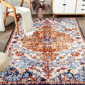 English Elm Area Rug 6X9 Vintage Bohemia Floral Design - Non-Slip, Washable Persian Charm For Any Room W2907P265134