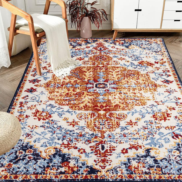 English Elm Area Rug 6X9 Vintage Bohemia Floral Design - Non-Slip, Washable Persian Charm For Any Room W2907P265134