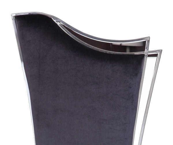 English Elm Black Contemporary Armless Side Chairs Set Of 2 With X-Shaped Stainless Steel Legs For Modern Decor B062P215490