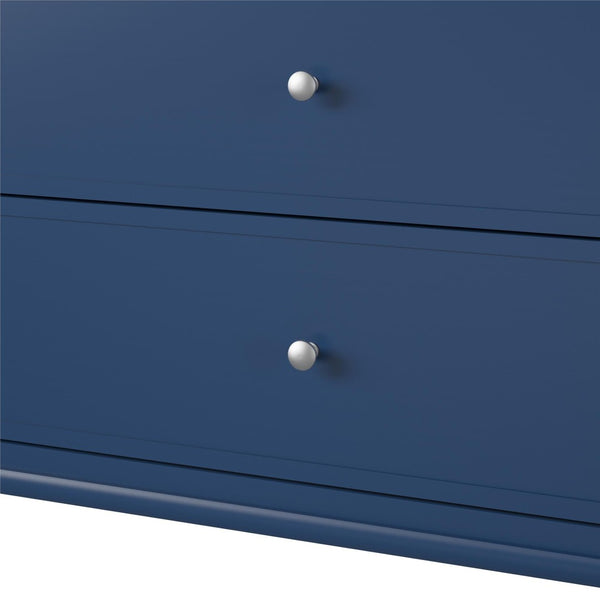 English Elm Valencia Seven Drawer Wide Dresser Dual Tone Laminate Matte Black Pulls Bedroom B2733S00016