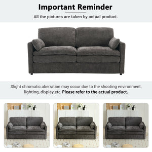English Elm 68.1" Cozy Upholstered Loveseat Sofa with Double-Layer Cushions, Deep Seating, Chenille Comfort & Support Grey N719P251496E