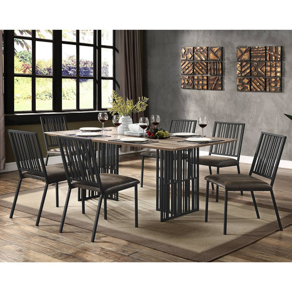 English Elm Brown Slat Back Side Chairs (Set Of 2) - Rustic Comfort With Stylish Design For Modern Farmhouse Decor B062P209299