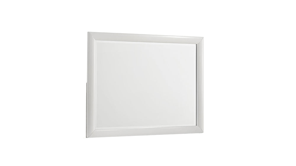 English Elm Soul White Wood Frame Wall Mirror — Sleek Minimalist Decor, Expands Space, Brightens Rooms Elegantly B009P309602