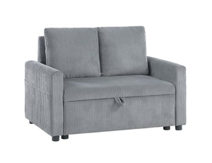 English Elm Oswin 45" Gray Corduroy Loveseat with Underseat Storage, Plush Cushions, Compact Stylish Seating B061S00885