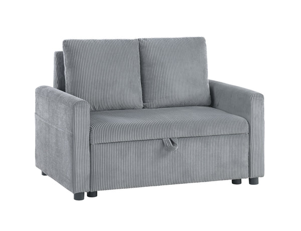 English Elm Oswin 45" Gray Corduroy Loveseat with Underseat Storage, Plush Cushions, Compact Stylish Seating B061S00885