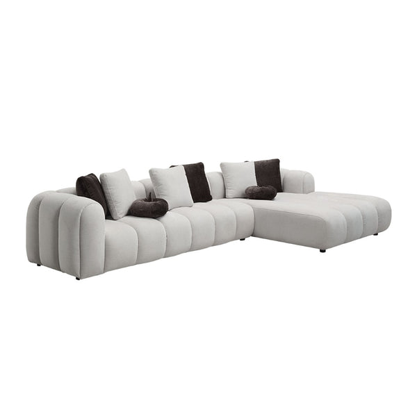 English Elm Manilla Ivory Linen Sectional Sofa With 8 Pillows - Modern Comfort & Style For Any Living Space B2726S00305-GIGA
