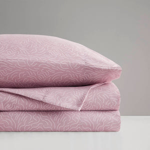 English Elm Printed Cotton Flannel Sheet Set Queen - Ultra-Soft Brushed Fabric, Deep Pocket Fitted, Cozy Warmth Pink 11.81 L x 9.84 W x 3.94 H B035P294483