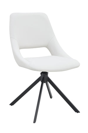 English Elm Dining Chairs Set Of 2 - Elegant Swivel Design With Scratch-Resistant Leather & Metal Frame, White W3493P347179