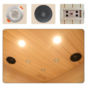 English Elm Low Emf Indoor Corner Sauna For Two – Premium Hemlock, Far-Infrared Heating, Bluetooth, Touch Control W1149S00004