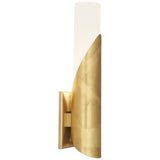 Robert Abbey Michael Berman Brut Wall Sconce Modern Brass Frosted Cased White Glass Shade