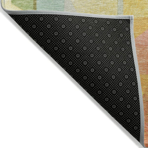 HomeRoots 9' Contemporary Abstract Area Rug in Wheat, Orange, Green & Ivory - Durable, Washable & Versatile! 620003