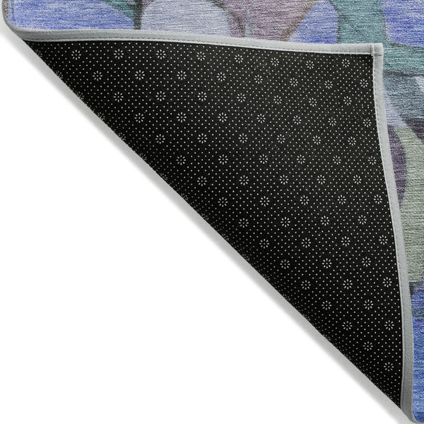 HomeRoots 10' Washable Indoor Outdoor Area Rug - Bold Abstract Design in Green, Blue, Purple & Black Colors 620028