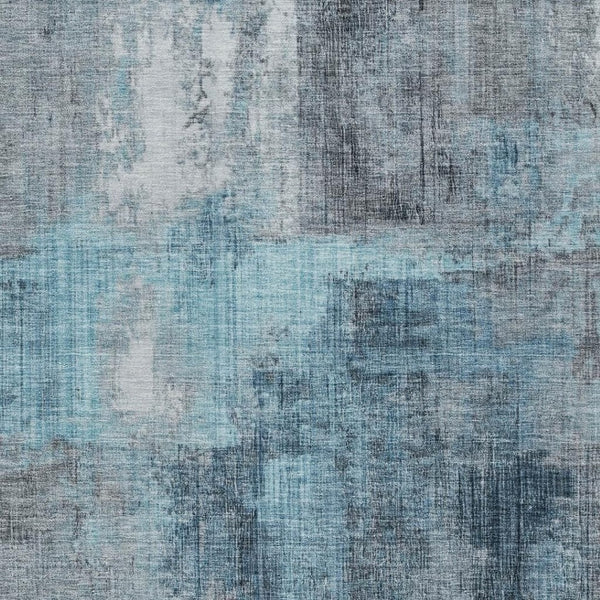 HomeRoots 5' X 8' Blue and Gray Abstract Area Rug – Stylish, Washable, Stain-Resistant for Indoor & Outdoor Use 620048