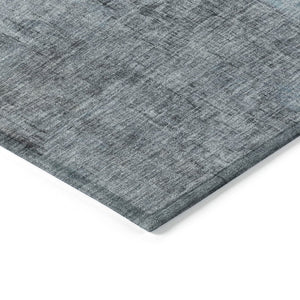 HomeRoots 8' Blue and Gray Round Abstract Washable Area Rug - Durable, Stylish, Indoor/Outdoor Home Décor Solution 620049