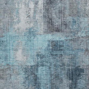 HomeRoots 8' X 10' Stylish Blue and Gray Abstract Washable Area Rug for Indoor and Outdoor High-Traffic Use 620050